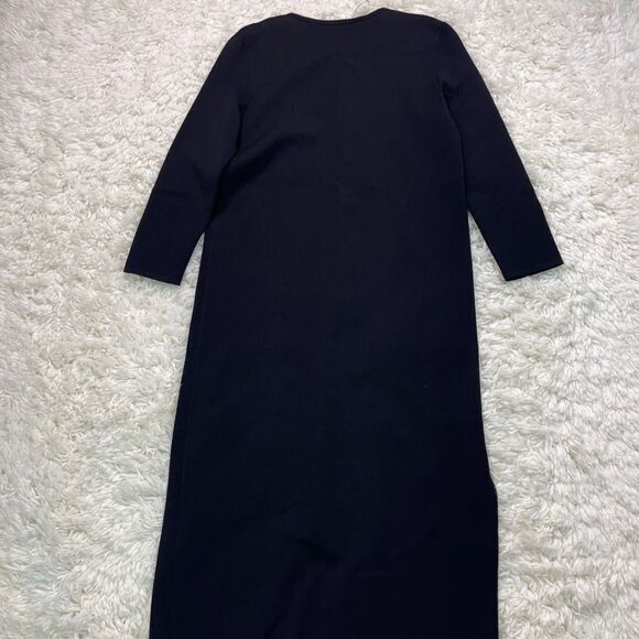The Row Katey Long Sleeve Midi Dress in Black - Picture 8 of 9